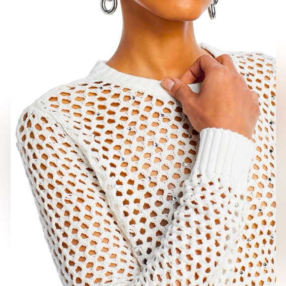 Aqua Embellished Crochet Sweater Women’s Small, NWOT 
Perfect for the Holidays - Picture 2 of 7